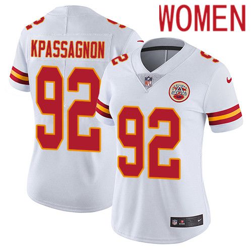 Women Kansas City Chiefs #92 Tanoh Kpassagnon Nike White Vapor Limited NFL Jersey